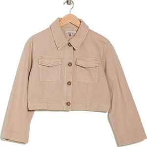 BCBGENERATION Crop Cotton Twill Jacket, XL